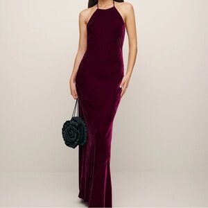 Reformation Deep Burgundy maxi dress